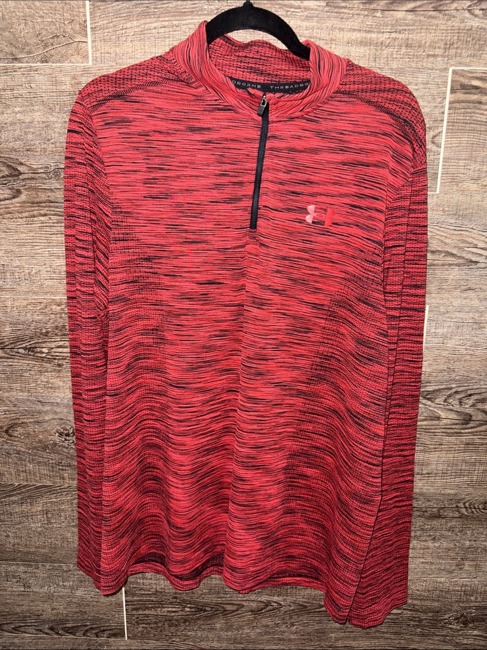 Under Armour Men’s Threadborne Red/Black Quarter-Zip Performance Top